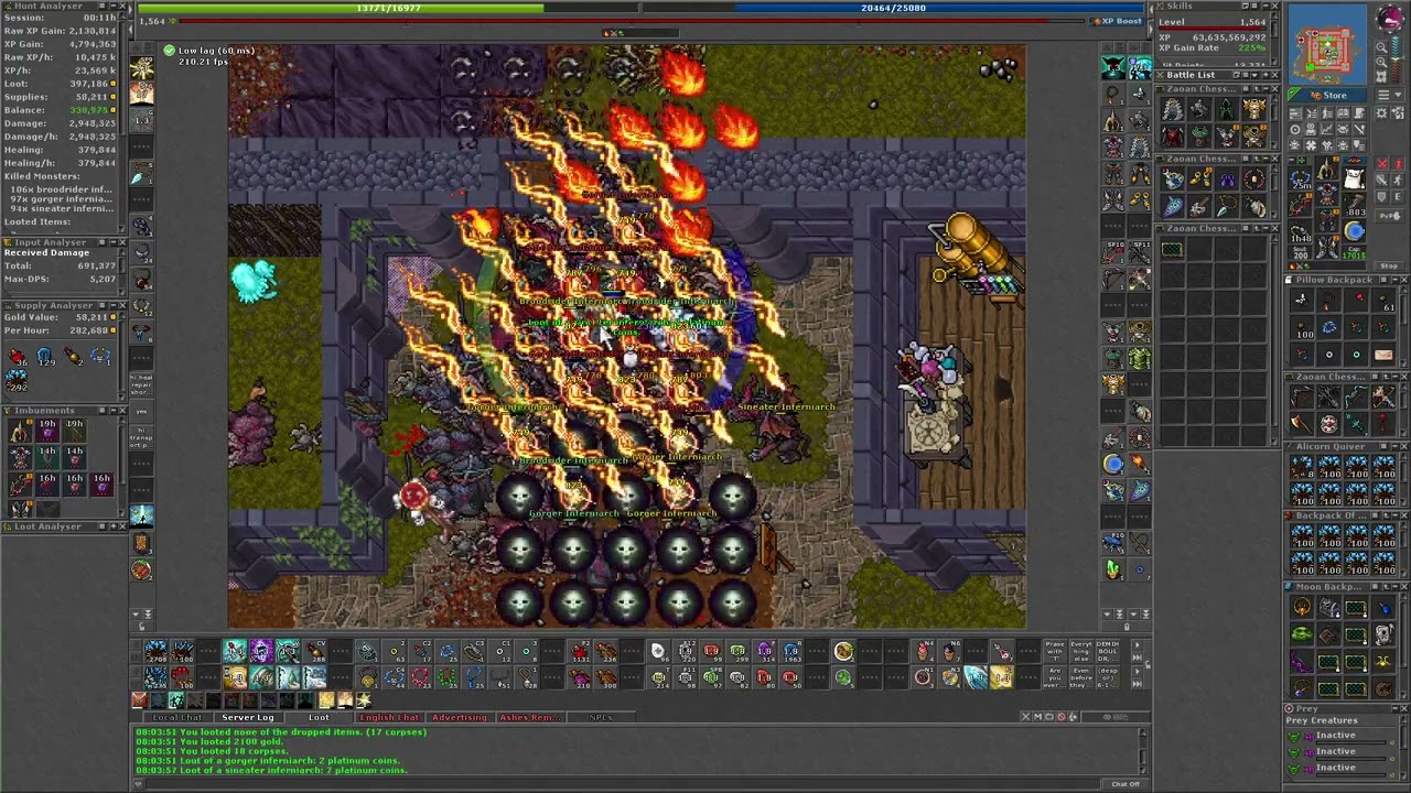 Tibia / Azzilon Castle/ Royal Paladin / 11kk+ Exp @100% / Level 1500+