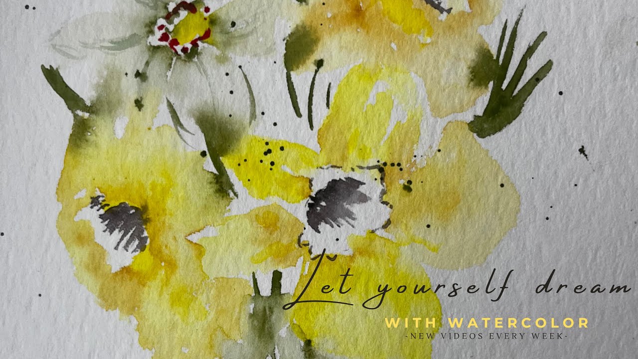Loose Floral Painting for Beginners in Watercolor 🌸 Easy Beginner Flower Tutorial