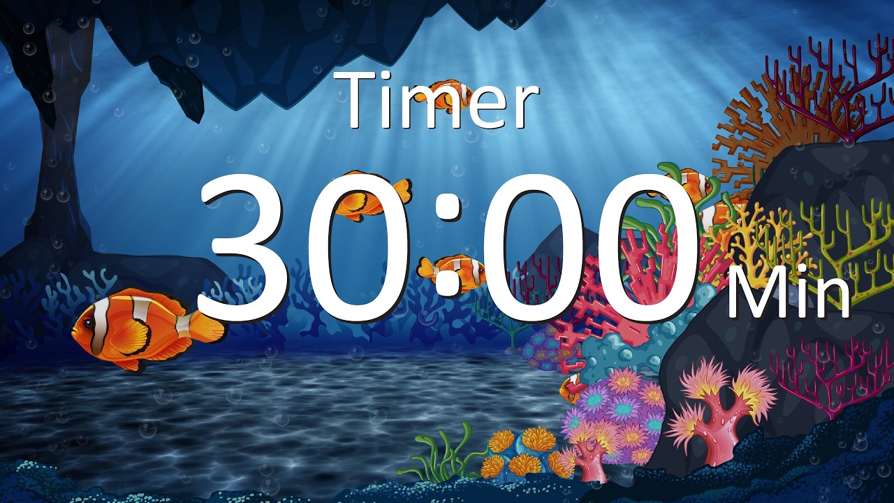 30 Minute clownfish Under sea Countdown Timer with Relaxing Lofi Music   #timer #lofi #countdown