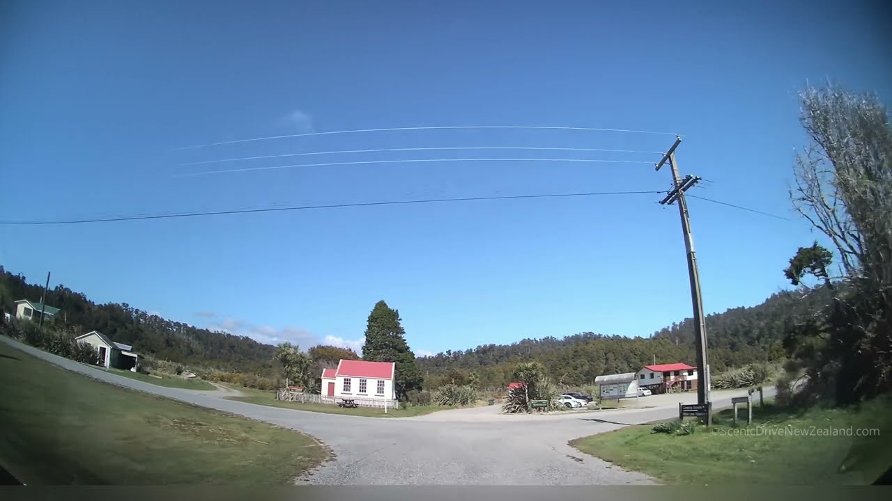 Dashcam Driving around Okarito township near Franz Josef
