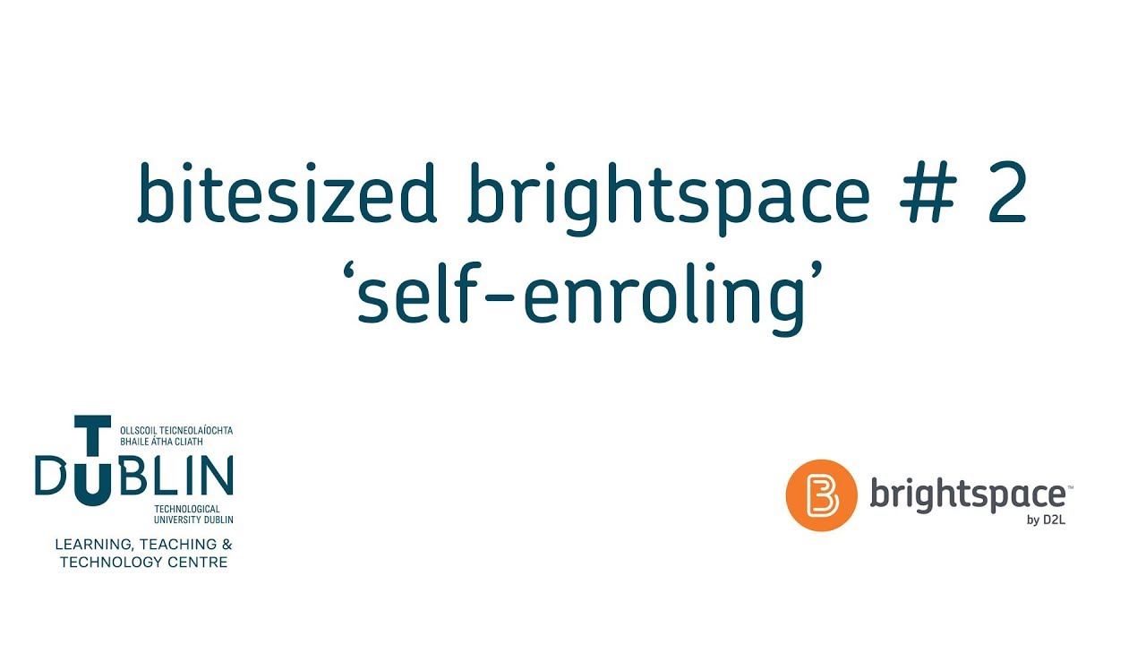 Bite-sized Brightspace for Students No. 2 - 'Self-enroling  in Modules'
