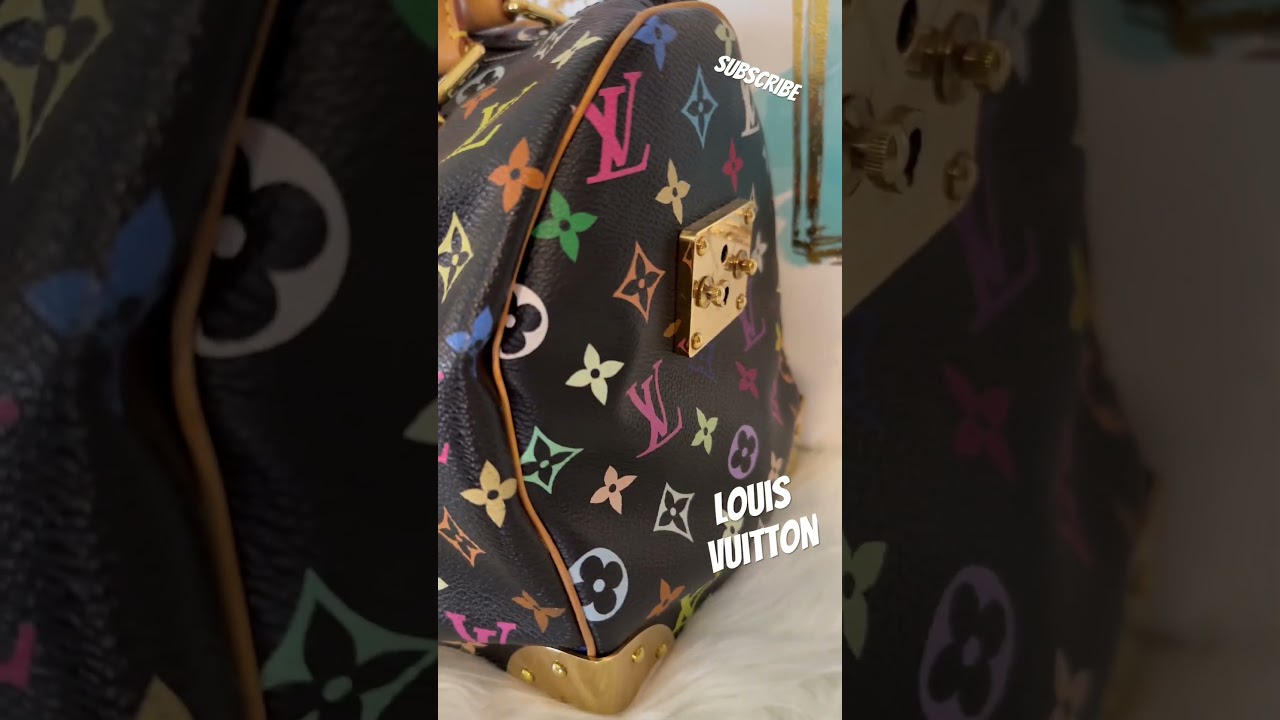 LOUIS VUITTON MULTICOLOR SPEEDY TAKASHI MURAKAMI BLACK NOIR SPEEDY LV BAG #louisvuittonbag #lvbag