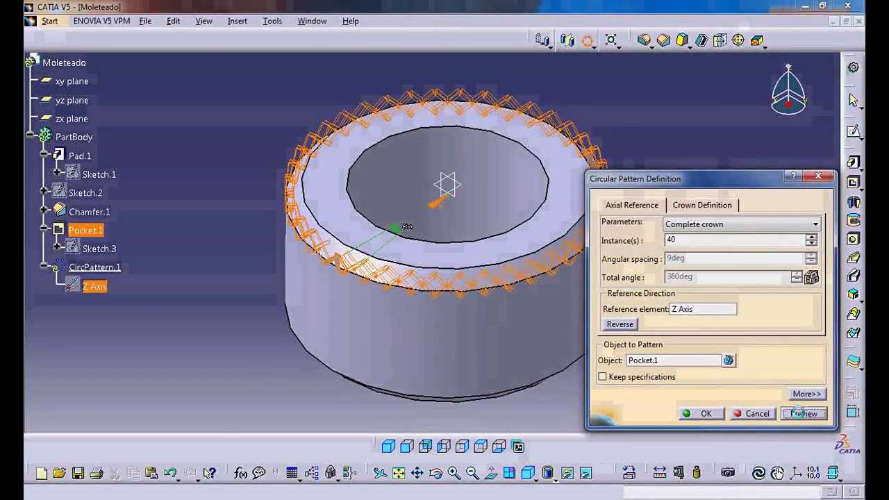 Moleteado en CATIA V5