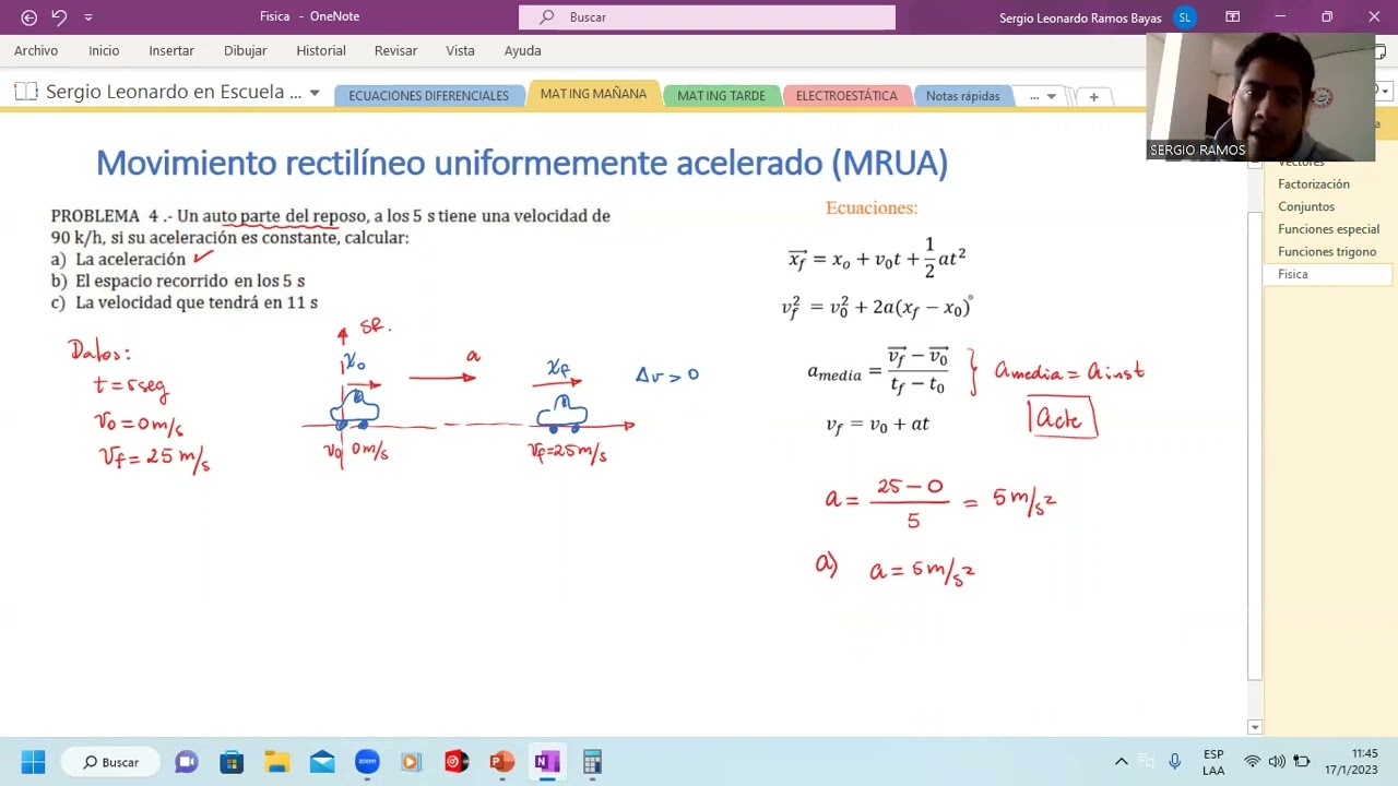 Ejercicio 4 MRUA clase CEDECENTER