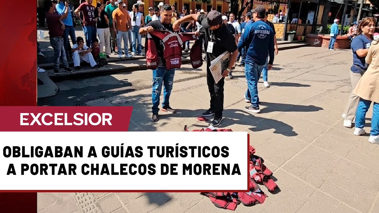 Guías turísticos de Tequila rompen chalecos de Morena tras detención del alcalde