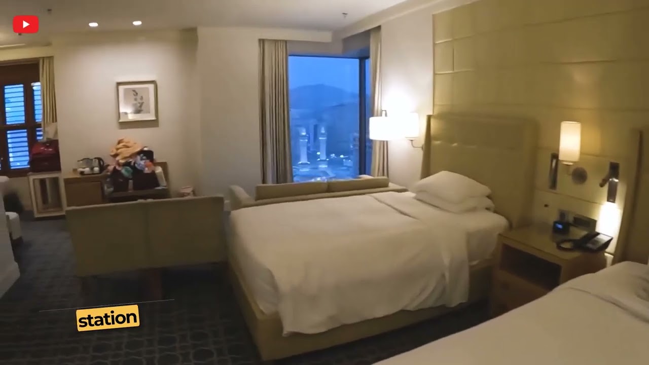 Экскурсия по потрясающему номеру с 4 спальнями в отеле Hilton Makkah