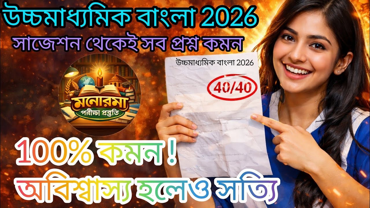 উচ্চমাধ্যমিক বাংলা চতুর্থ সেমিষ্টার বাংলা পরীক্ষায় 100% কমন