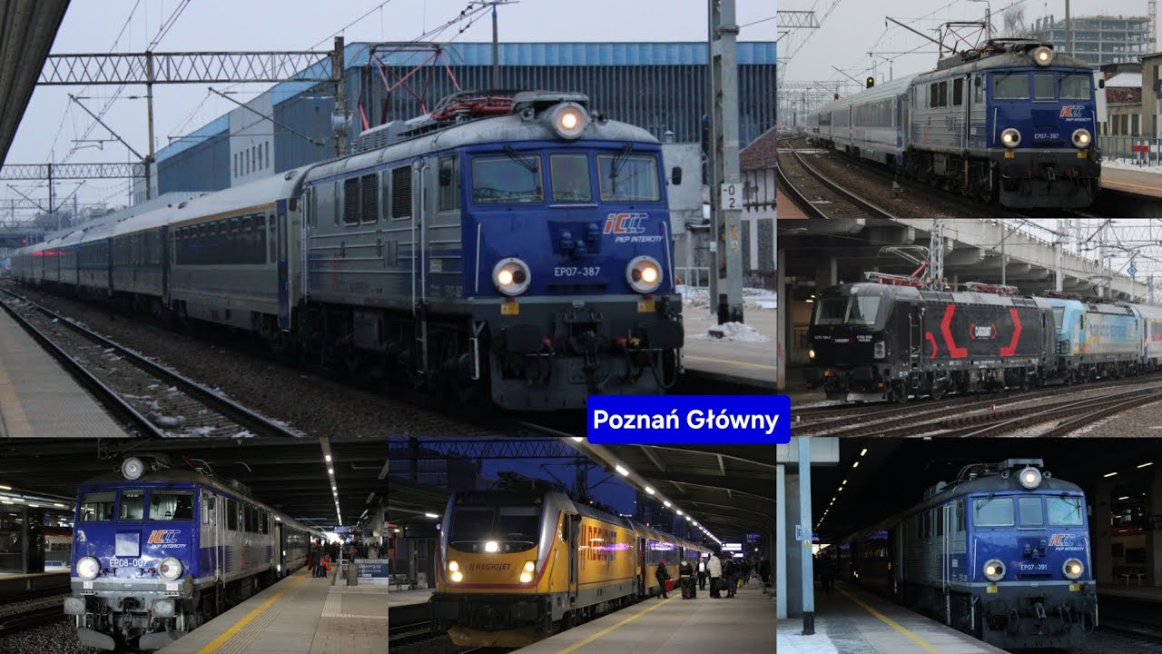 Pociągi na stacji Poznań Główny TLK, IC, EIC, RegioJet