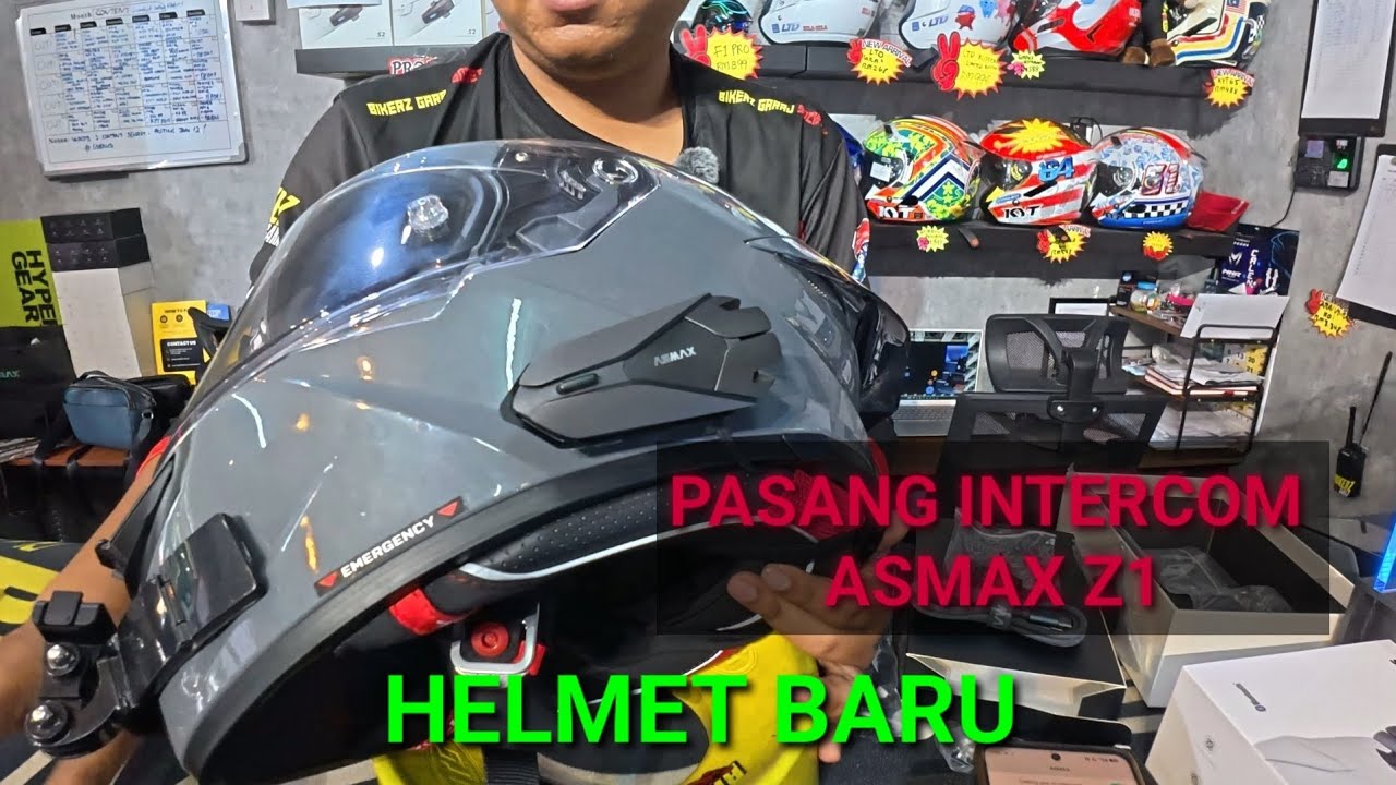 REVIEW INTERCOM ASMAX Z1PLUS | CARA SETTING INTERCOM ASMAX Z1 | BIKERZ GARAJ | KYT TT  REVO