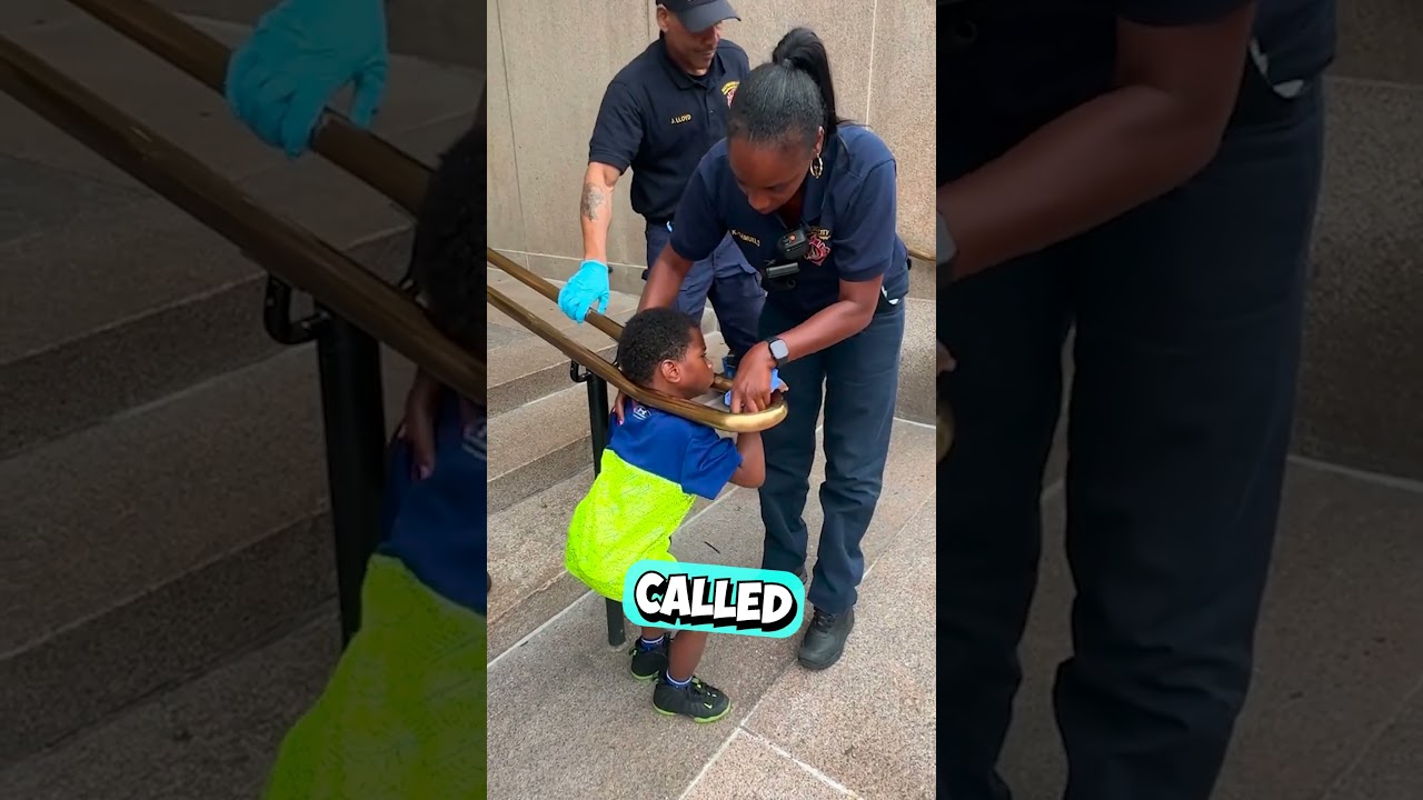 He Got His Head Stuck Between The Railings 😳 (@servingco/TT)