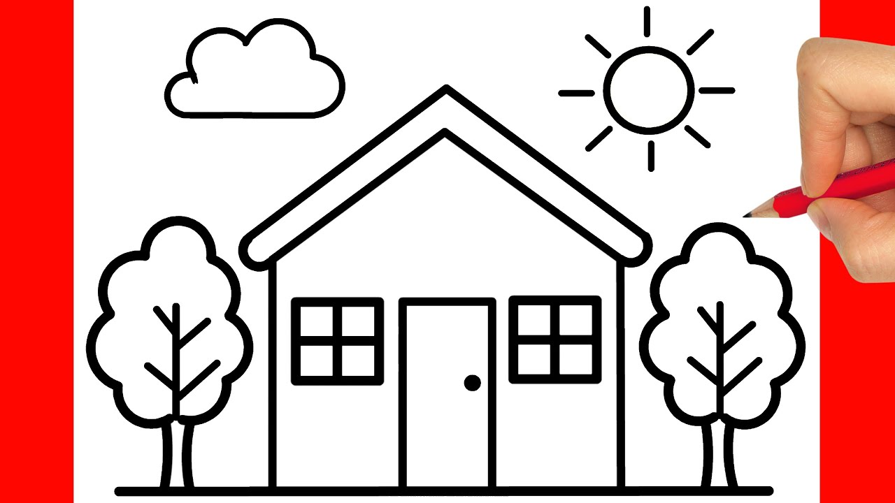HOW TO DRAW A HOUSE EASY STEP BY STEP
