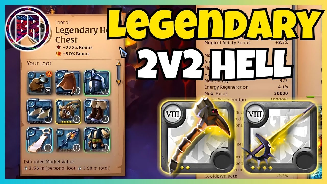 Albion Online Legendry Chest EU 2v2 Hellgate | %100 Profit Cheap Tombhammer Bloodletter Build