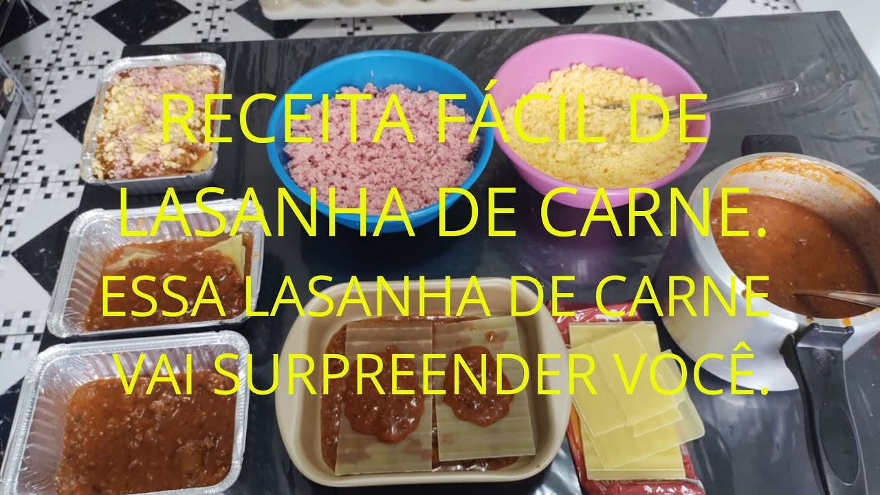 Receita fácil de lasanha de carne. Essa lasanha de carne vai surpreender você. #viralvideo 