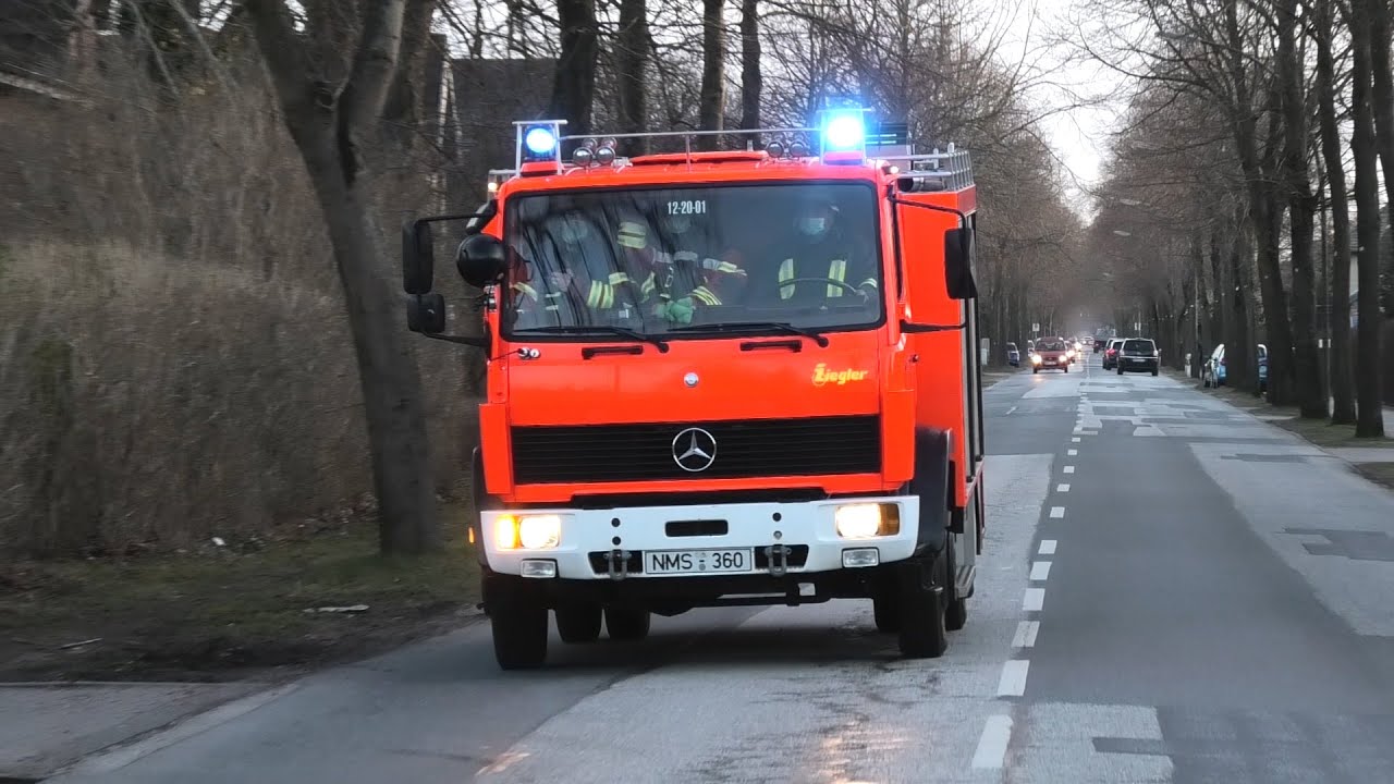 [Feuer bei Firma Nagel] Einsatzfahrten TEL & Freiwillige Feuerwehr Neumünster