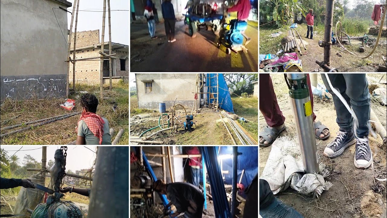 দক্ষিণ বাড়ি 600 ফুটের বোরিং এবং 1hp মোটর বসানো 🥰 // submersible pump installation //January 1, 2026