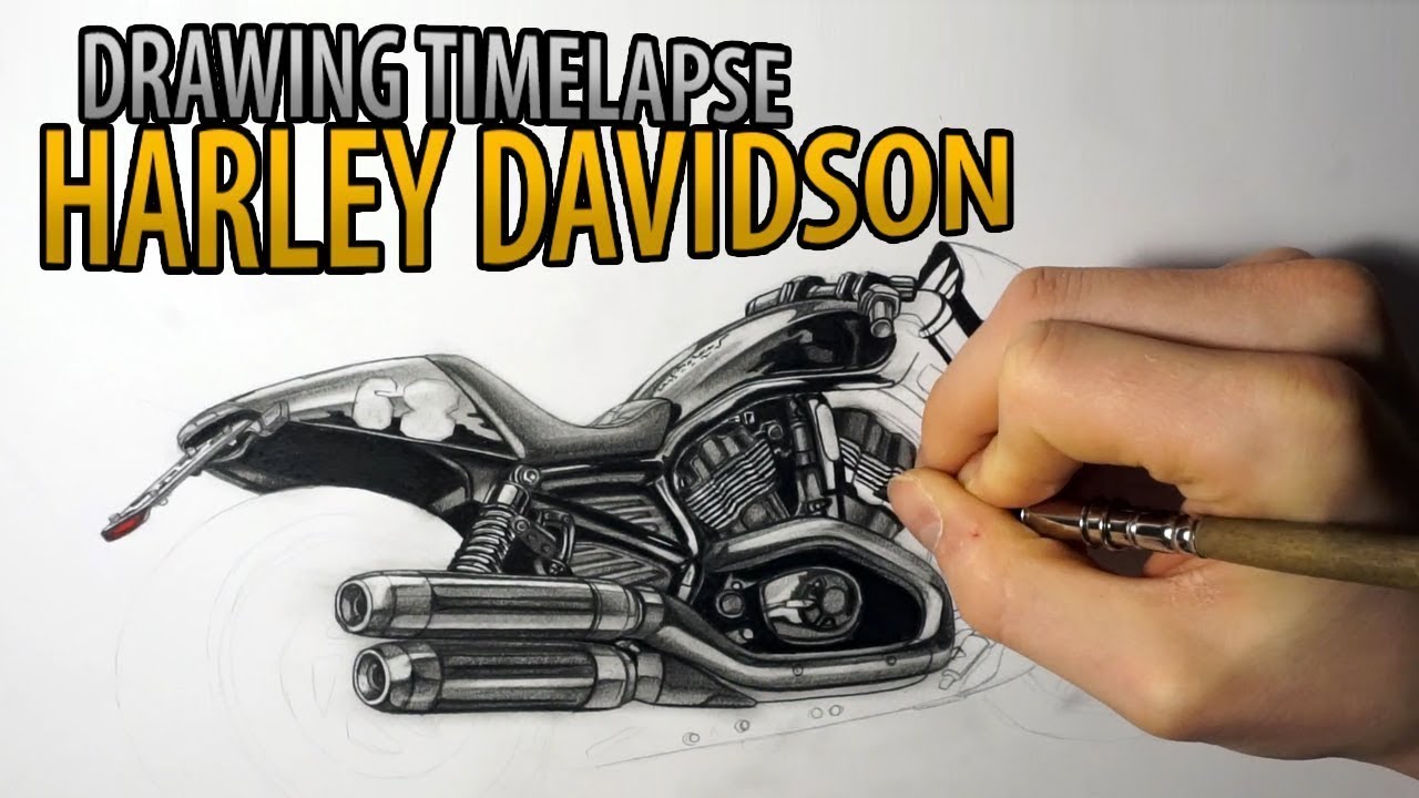 Time-lapse Drawing HARLEY DAVIDSON  Autozeichner