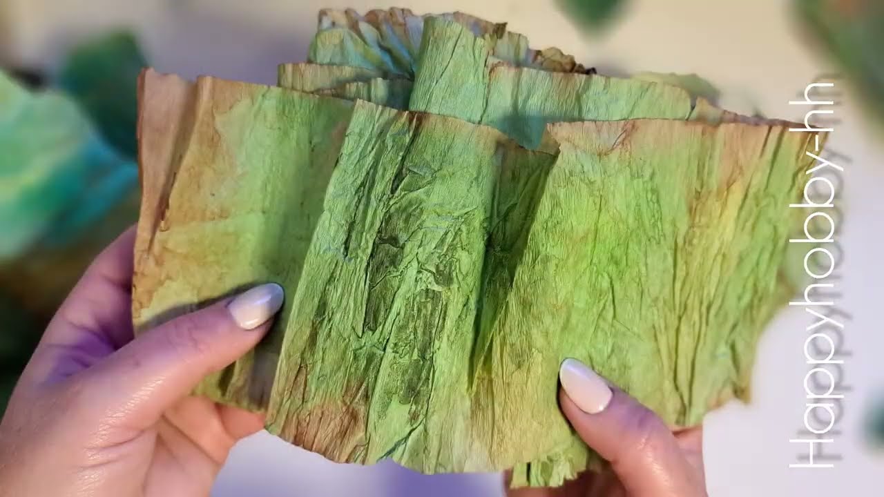 TRUCO!!! Cómo teñir papel crepé para hacer hojas artesanales