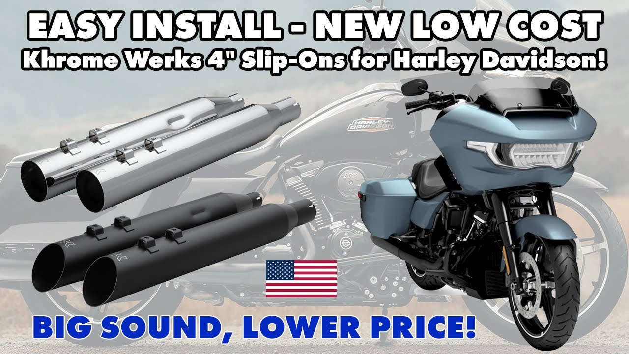 Простая установка, лучший звук! 4-дюймовые накладки Khrome Werks для Harley-Davidson Road или Str...