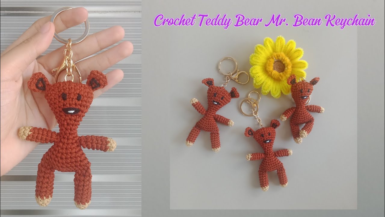 HOW TO MAKE A CROCHET TEDDY BEAR MR. BEAN KEYCHAIN🐻