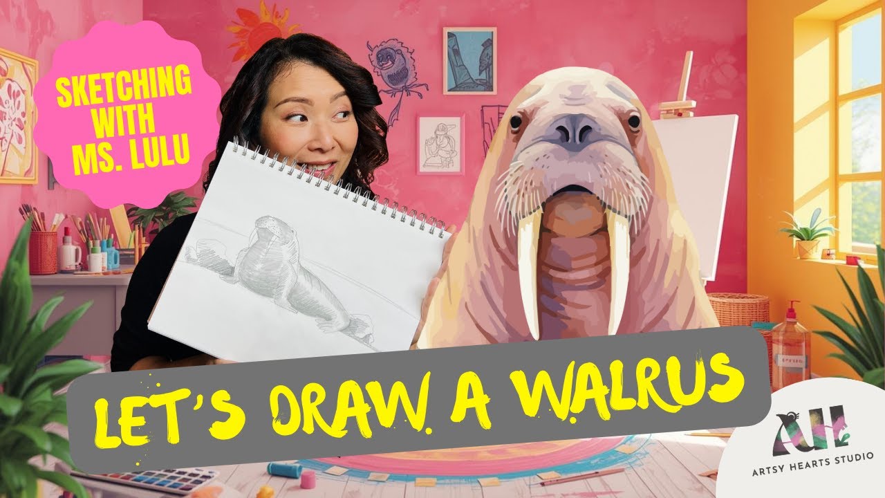 How to Draw a Walrus | Step-by-Step Ocean Animal Sketching