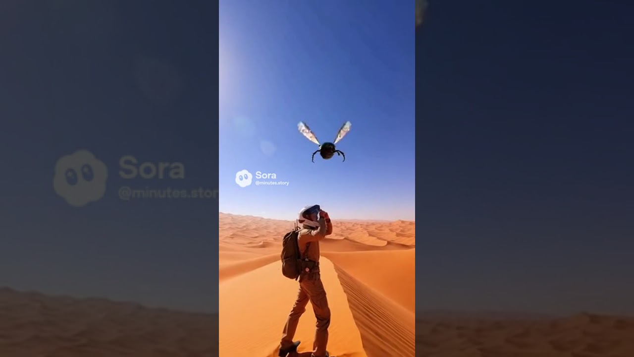 Colossal Desert Scarab Flyover: Hyper-Realistic Giant Insect Encounter 