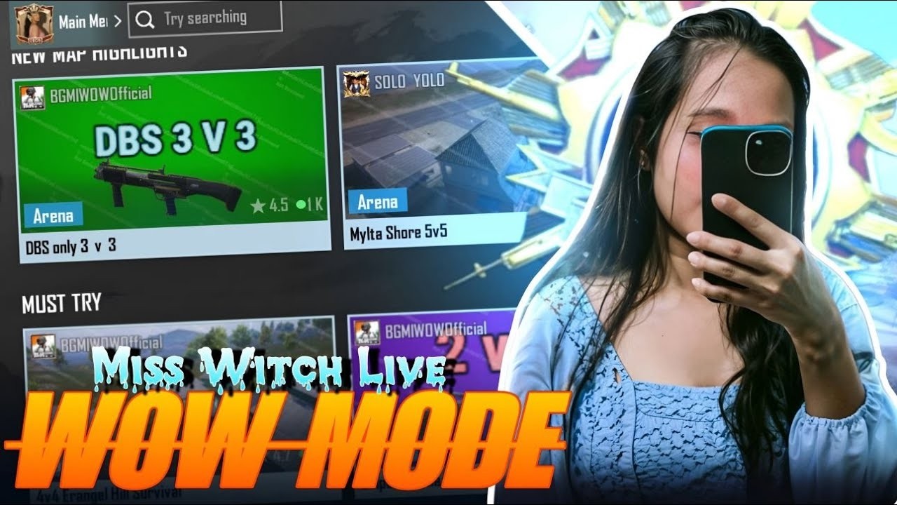BGMI LIVE WOW Mode Fun | Miss Witch Live |#short #ludoking #bgmilive #recommended#girlgamer#bgmilive