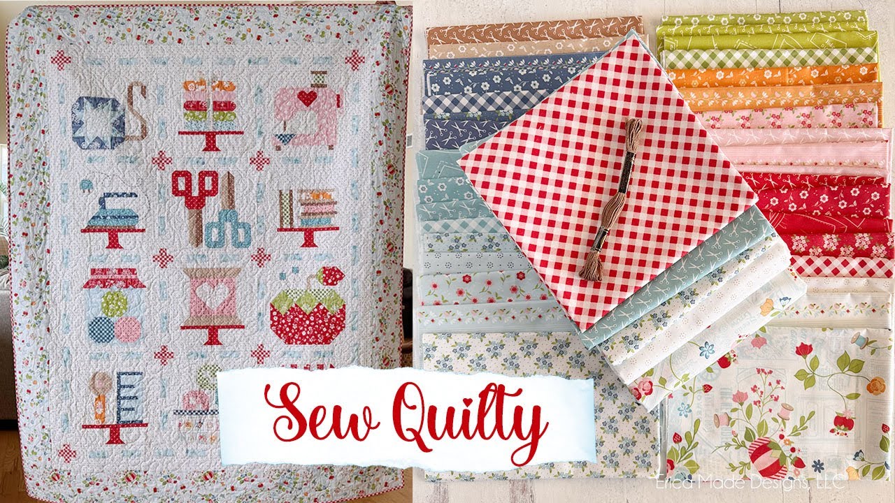 🌸 SEW QUILTY Pattern & NEW FABRIC LINE!! (Sewing Themed Quilt)