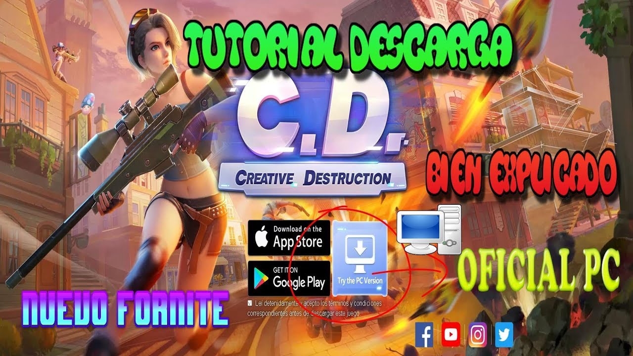 COMO DESCARGAR CREATIVE DESTRUCTION PARA PC OFICIAL | fortnite para pc de pocos requisitos