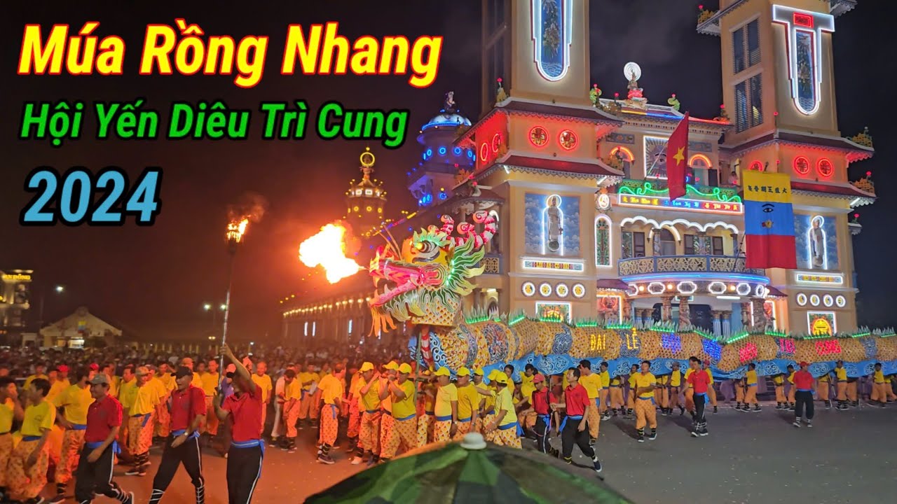 Toàn cảnh múa rồng nhang full HD cực rõ ở Hội Yến Diêu Trì Cung Tòa Thánh Tây Ninh 2024