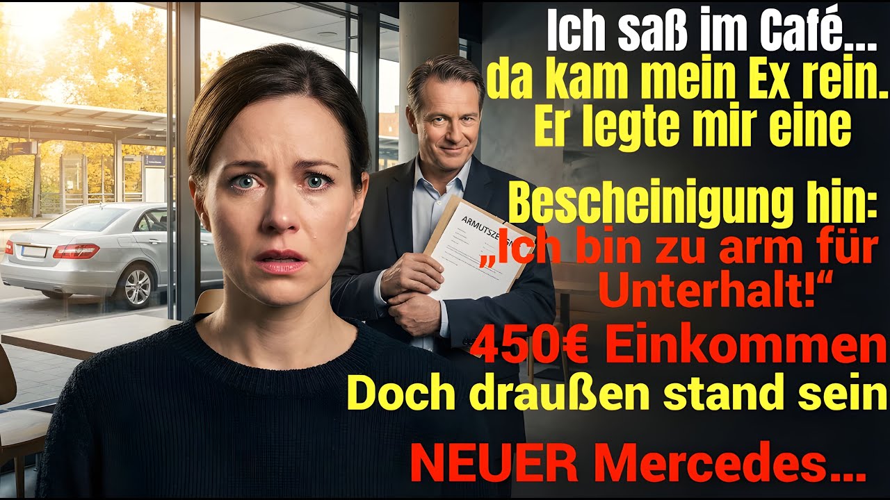 Ich saß im Café, da kam mein Ex im NEUEN Mercedes und sagte: „Ich bin zu arm für Unterhalt!“ – 450€…
