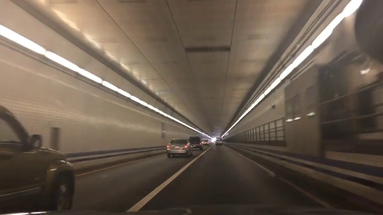 Driving East Through the Hampton Roads Bridge Tunnel