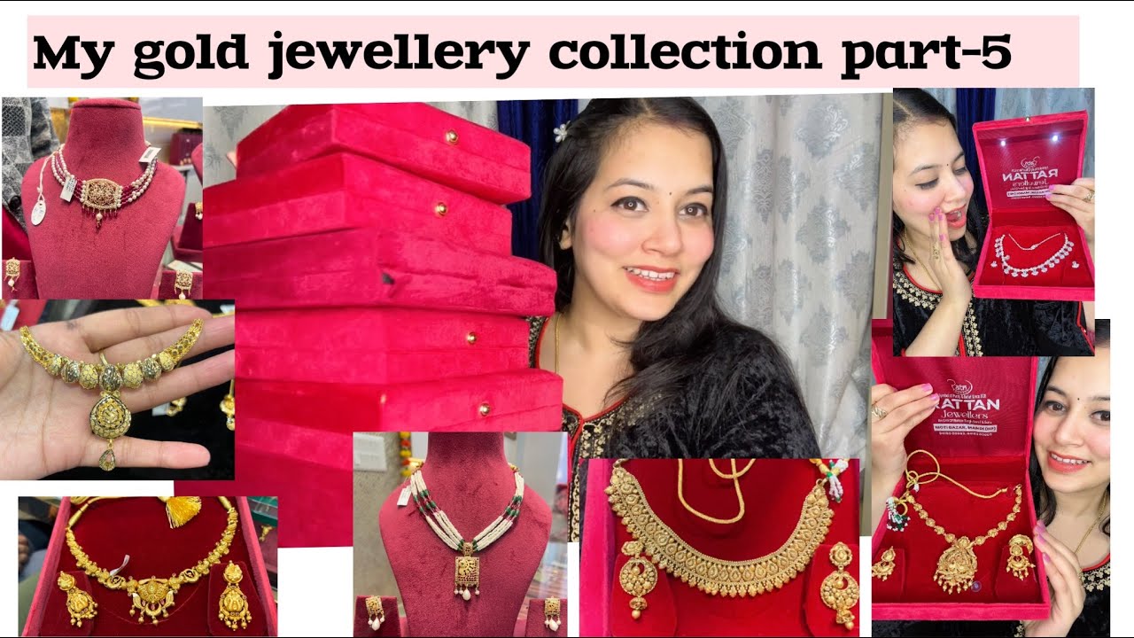 My gold jewellery collection Part-5 || 7 new necklace designs ||