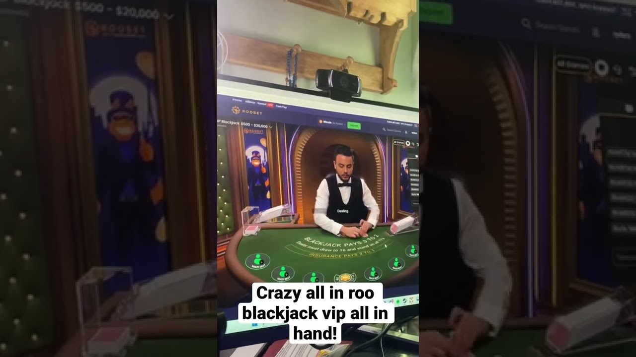 INSANE ALL IN BLACKJACK HAND ON THE VIP TABLE! #shorts