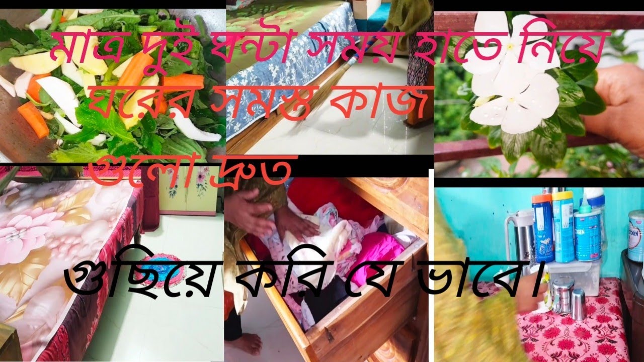 মাত্র দুই ঘন্টা সময়  হাতে নিয়ে আমি আমার সংসারের  সমস্ত কাজ গুলো দ্রুত গুছিয়ে করি যে ভাবে #dail