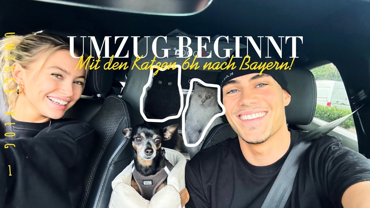 UMZUGSVLOG 1🏡🔑 6H-FAHRT MIT KATZEN🐱 + KARTONS PACKEN📦