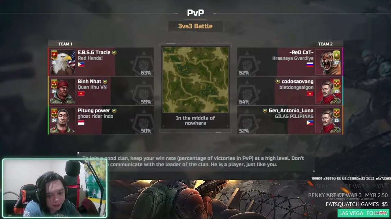 E.B.S.G Tracie vs 3 Guys ( Same  Faction )