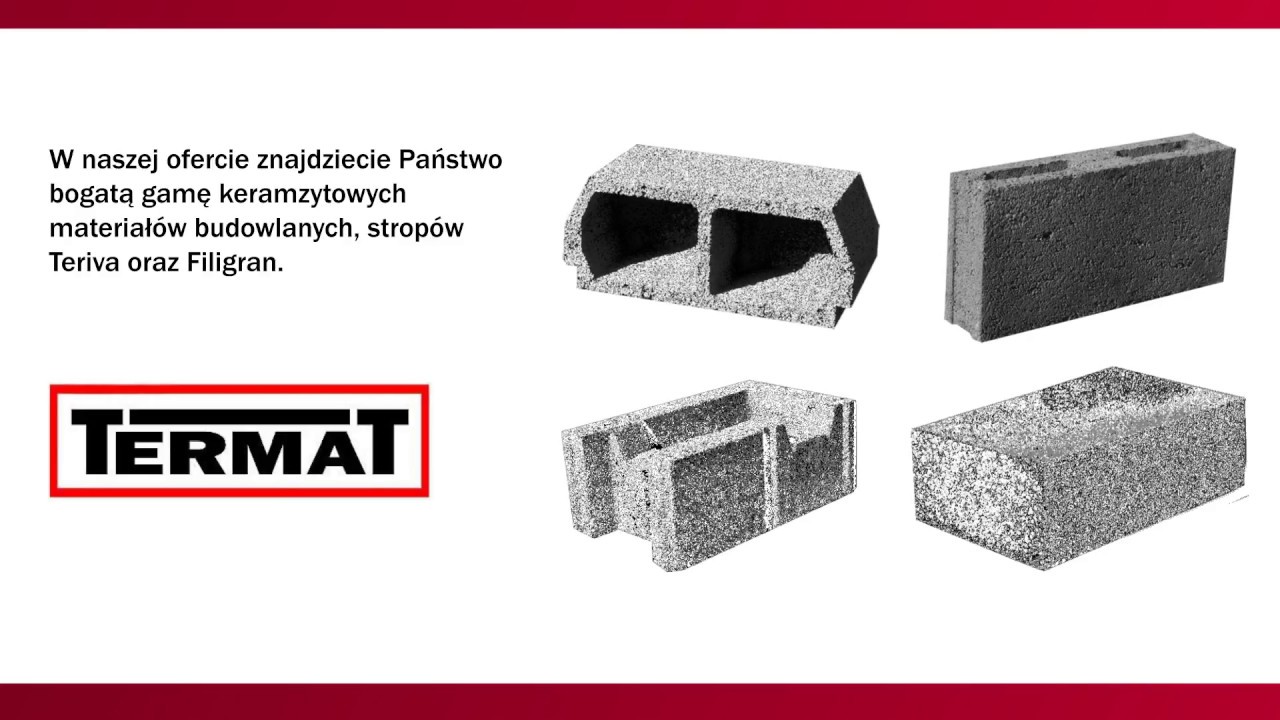 Materiały budowlane stropy Teriva bloczki budowlane Środa Śląska Termat