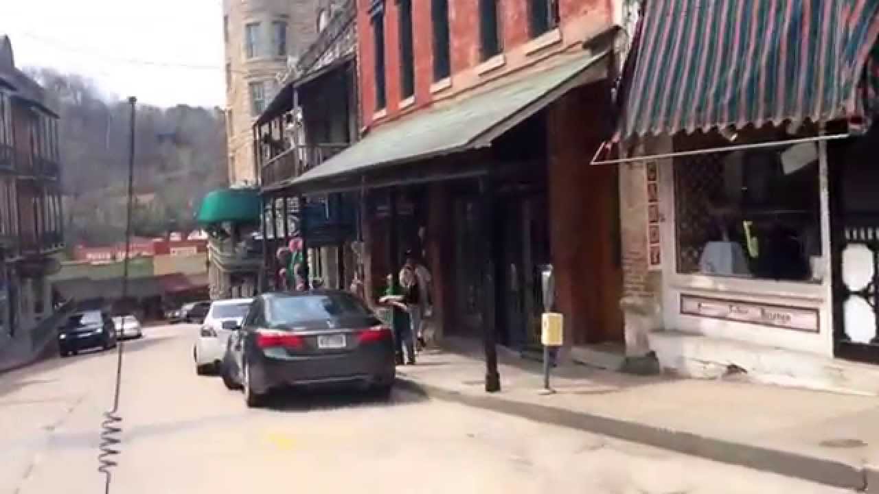 Ride along view of historic Eureka Springs Arkansas