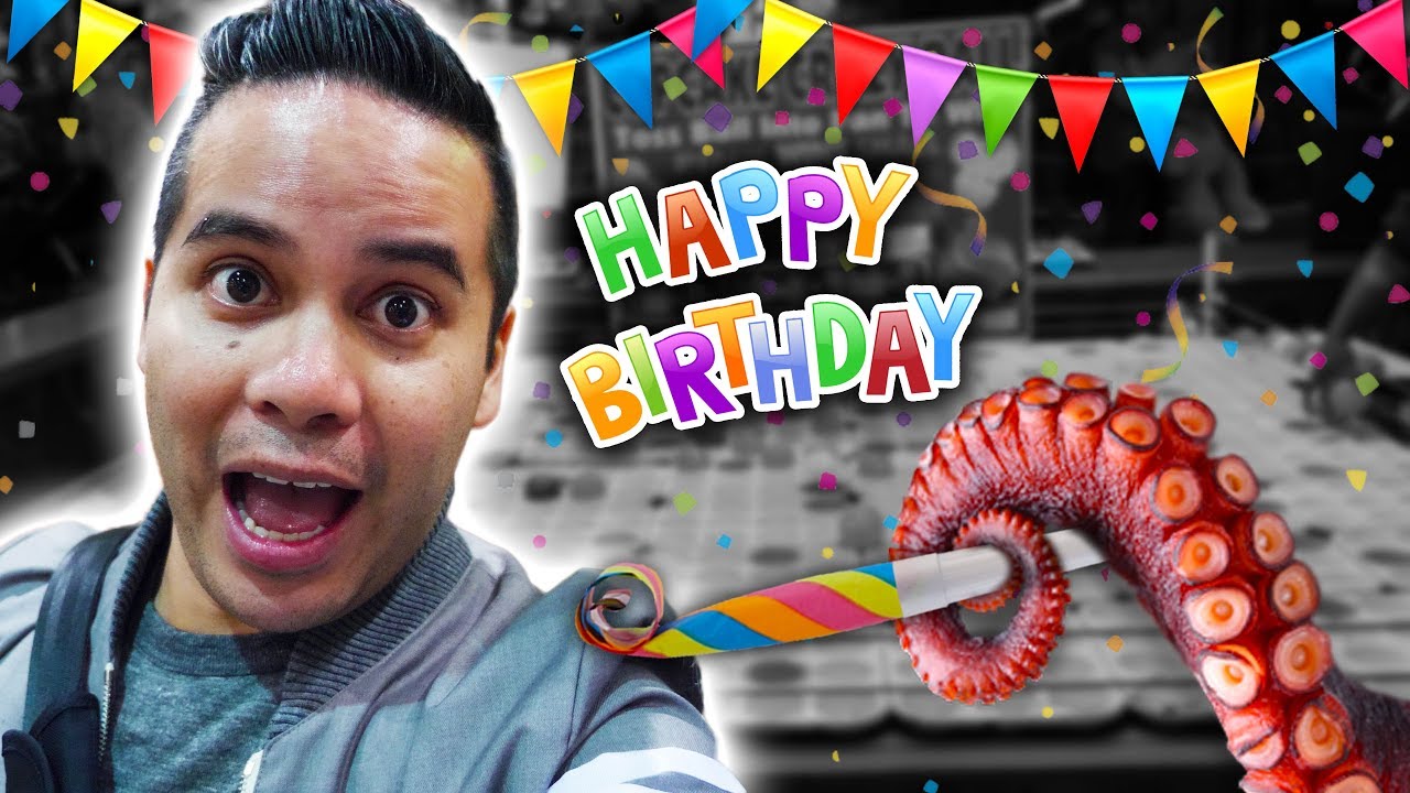 Birthday carnival game challenge at the San Diego County Fair! With deep-fried OCTOPUS!