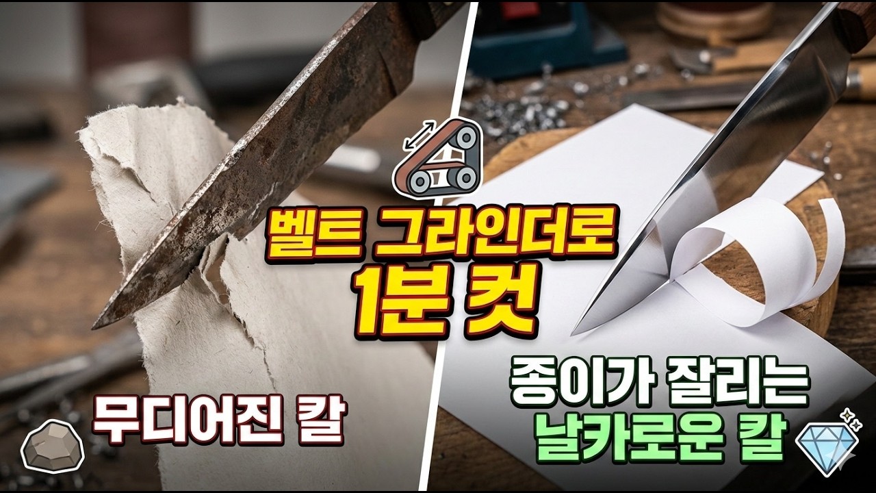 아직도 숫돌로만 가시나요? 벨트 그라인더로 면도날 만드는 법 (종결판)