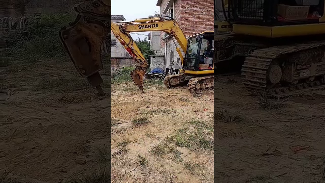 Excavator Show Videos Short, The great work of the excavator is breaking large stones 503