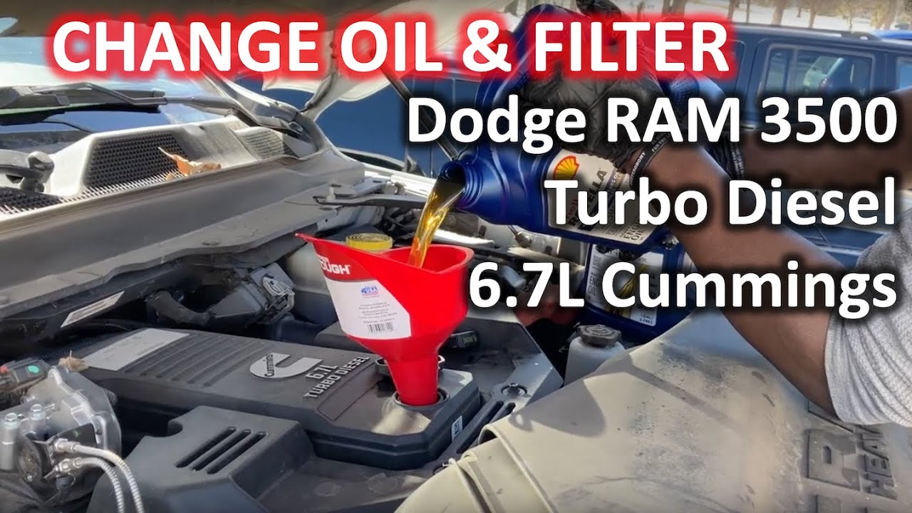 Замена масла и фильтра на Dodge RAM 3500 Turbo Diesel 6.7L Cummins | Руководство «Сделай сам» | Э...