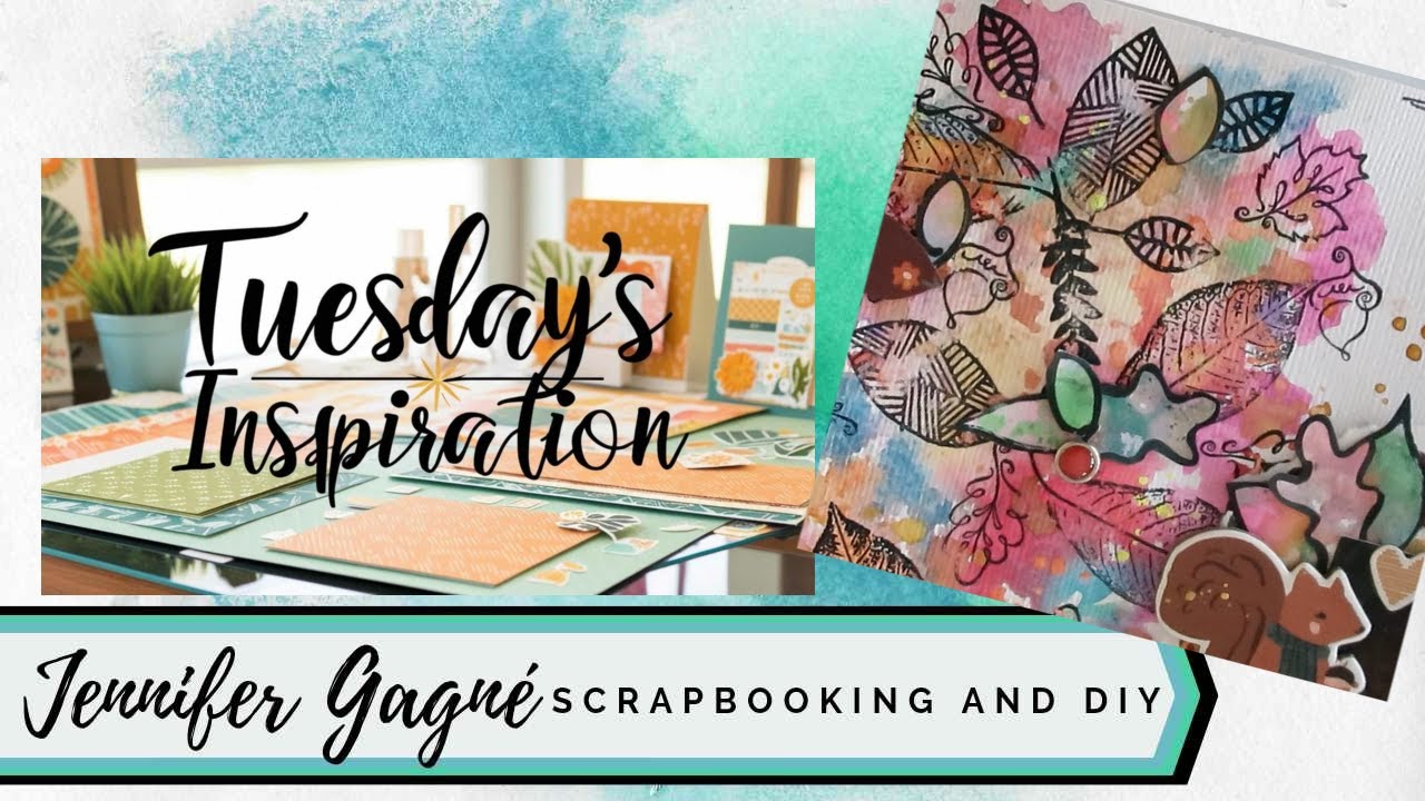 Tuesday's Inspiration! Watercolours and Stamping!!!// Layout 