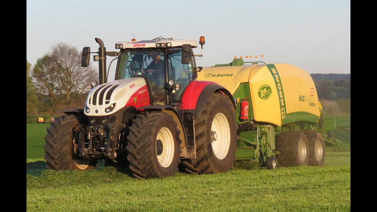 Steyr Terrus 6270 CVT | Krone Big Pack 1270VC | Ballen Pressen | loonbedrijf Hartmann
