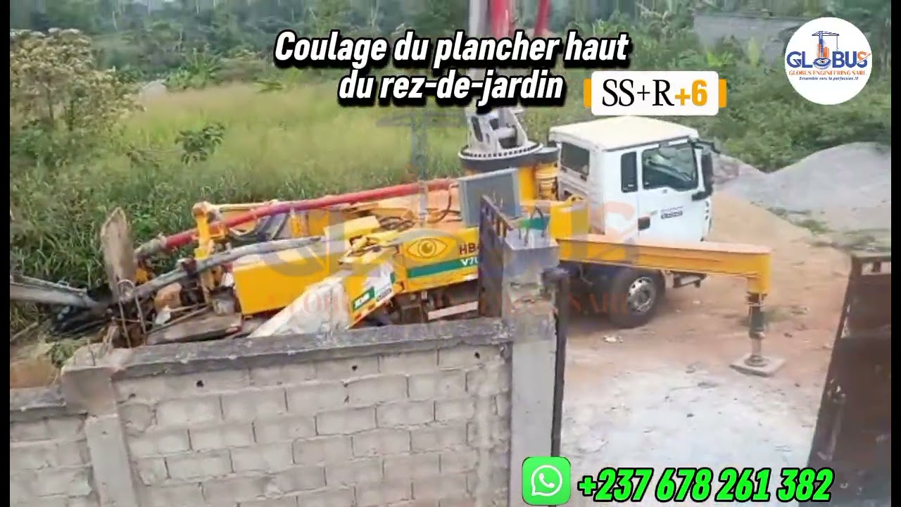 @construisonsaucameroun COULAGE DU PLANCHER HAUT DU REZ-DE-JARDIN, SS+R+6 À YAOUNDÉ NYOMO