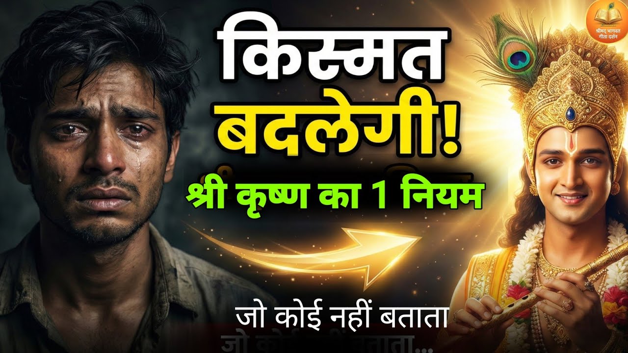 फूटी किस्मत भी बदल जाएगी! श्री कृष्ण का बताया हुआ 1 नियम #ShriKrishna #GeetaUpdesh #MotivationHindi
