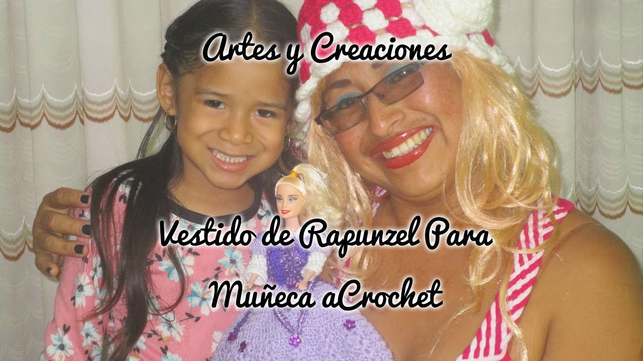 VESTIDO DE RAPUNZEL PARA MUÑECA A CROCHET - 2DA. PARTE