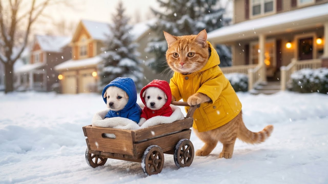 She Found Them FROZEN in the Snow… A Mama Cat’s Miraculous Rescue ❄️🐾