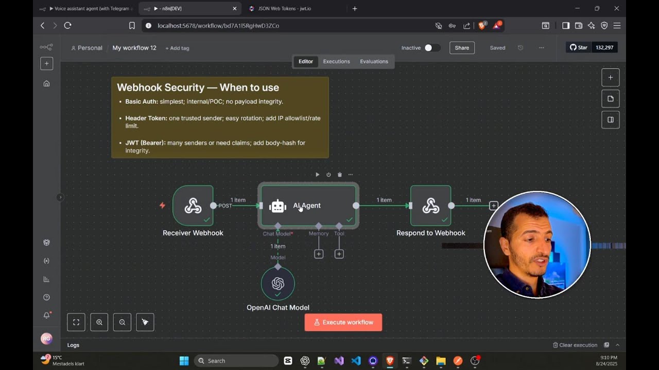 جزء 3: ما هو Webhook في n8n وكيف نجعله آمن 100% مع OpenAI