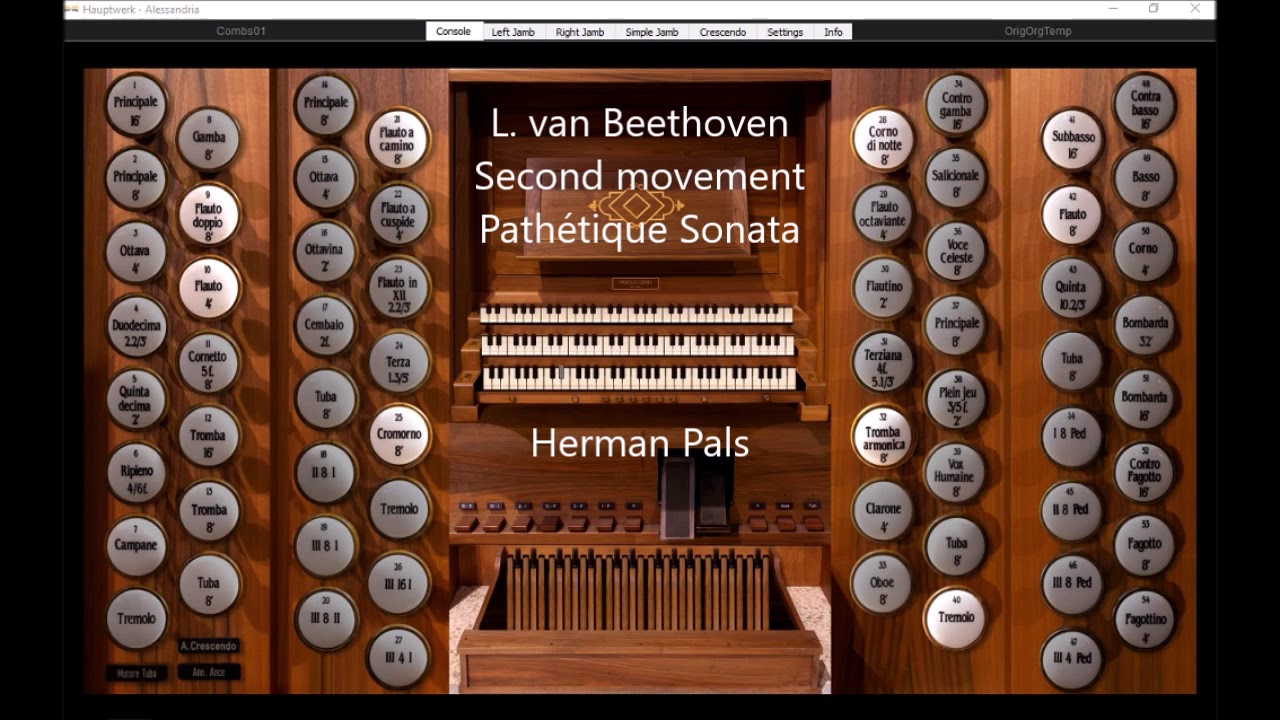 Ludwig van Beethoven Second movement Pathétique Sonata (Hauptwerk Alessandria)